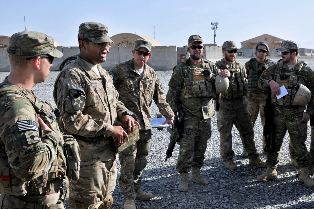 U.S. soldiers and Albanian special operations forces conduct a pre ...