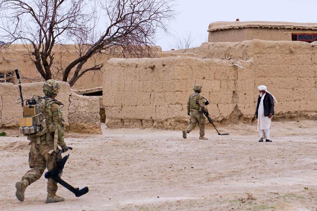 U.S. soldiers clear small villages of improvised explosive devices