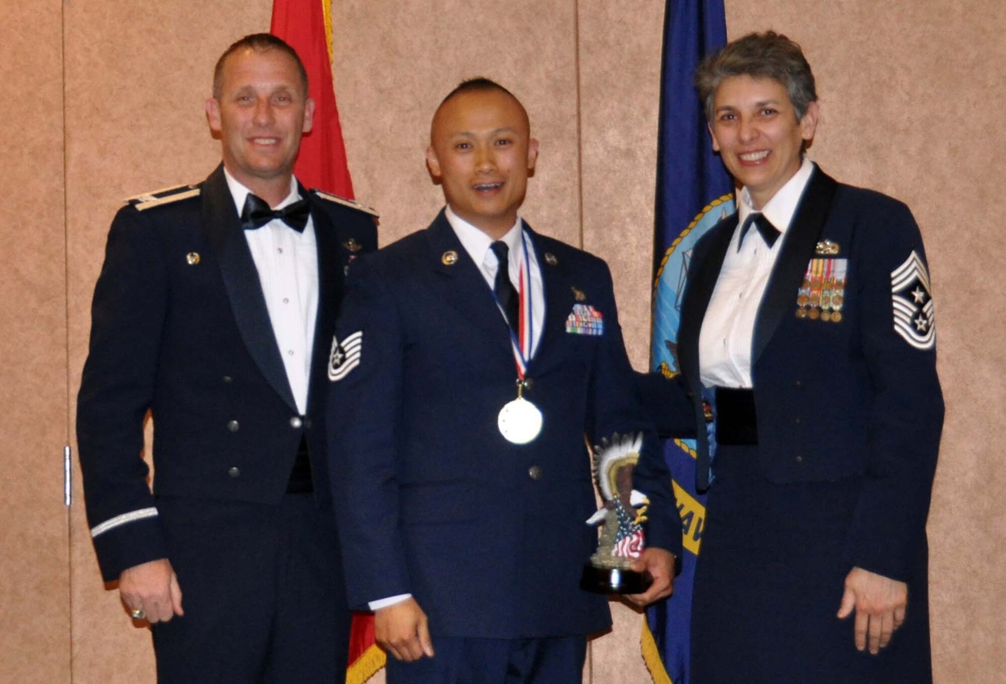 TRAVIS AIR FORCE BASE, Calif. -- Tech. Sgt. David Nguyen with the 82nd Aerial Port Squadron earned the title of Non-Commissioned Officer of the Year for the 349th Air Mobility Wing. (U.S. Air Force photo / Senior Airman Cindy G. Alejandrez)