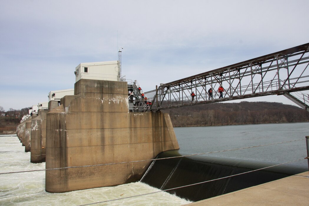 Beaver County officials and media representatives toured Montgomery Locks and Dam, April 4, 2013.