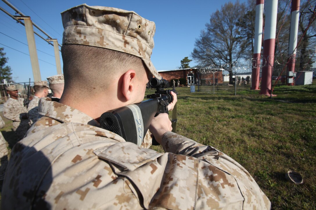 Marines snap in during their grass week to work on aiming, breath control and trigger pull. During grass week, Marines work with Marksmanship instructors to master the fundamentals of Marine Corps marksmanship.