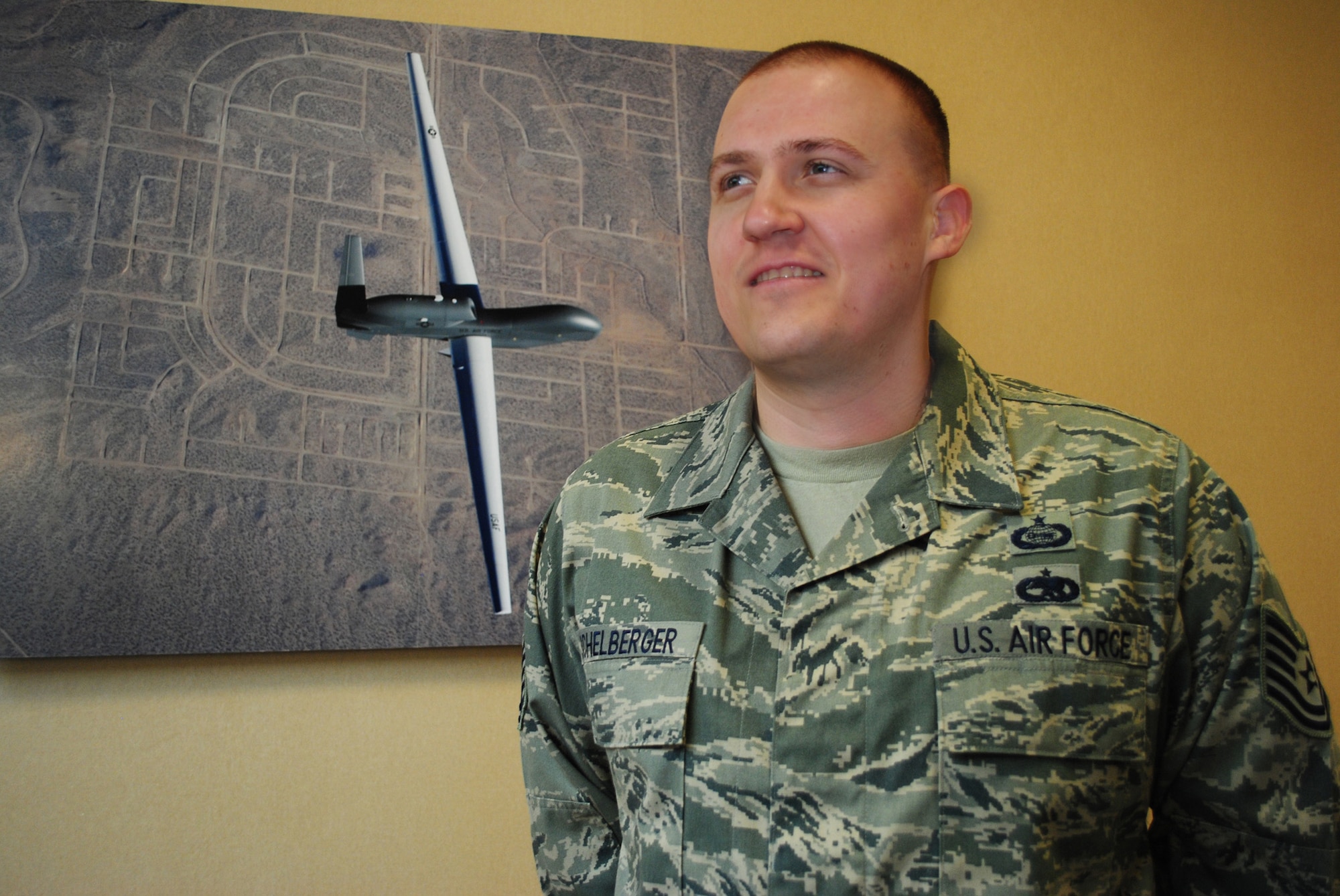 Tech. Sgt. Richard Schelberger, 348th Reconnaissance Squadron, was named the Grand Forks Air Force Base Warrior of the Week for the second week of April 2013. Schelberger is an Air Force veteran with almost 10 years of service. (U.S. Air Force photo/Staff Sgt. Luis Loza Gutierrez)