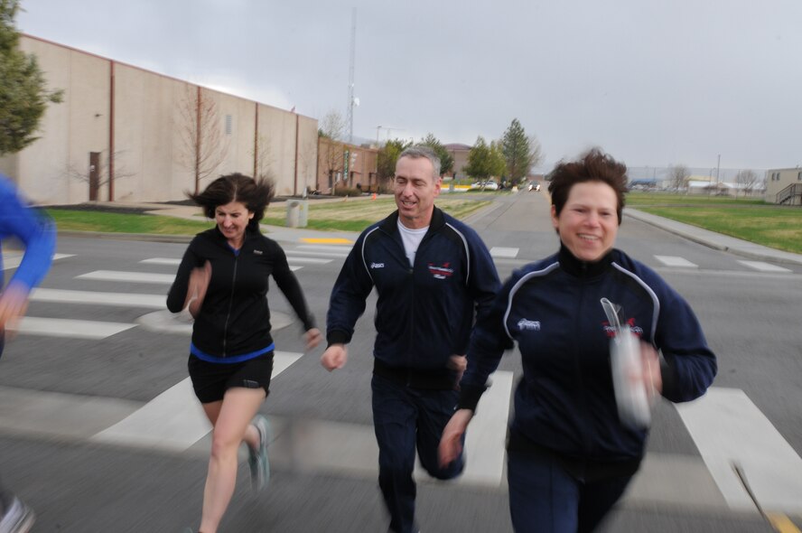 Members of the Idaho National Guard marathon team gathered for an informal team workout as they prepare to complete in the annual National Guard Marathon in Lincoln Nebraska over May UTA.