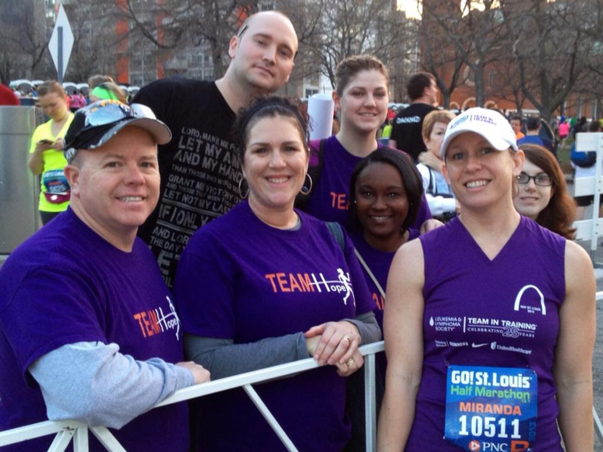 Tech. Sgt. Miranda Minshew participated in the Go! St Louis half-marathon with her team named “Team Hope” April 7, 2013. She completed it with the time of 1:52:54. (courtesy photo)