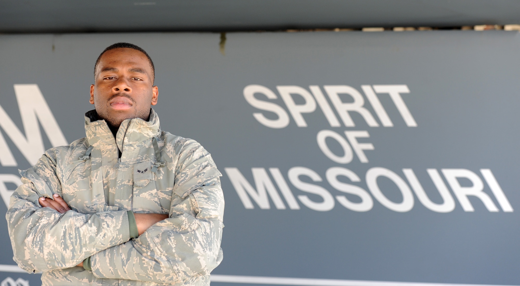 Airman 1st Class Steven McCray, 13th Aircraft Maintenance Unit B-2 crew chief, is one of more than 160 crew chiefs who perform maintenance on the B-2. He is assigned to the team that provides maintenance to the “Spirit of Missouri,” which is one of two B-2s recently flown on a long-duration, round-trip training mission to South Korea March 28, 2013 as part of the Foal Eagle training exercise. (U.S. Air Force photo by Staff Sgt. Nick Wilson/Released) 
