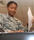Airman 1st Class Destiny Mitchell is a customer service technician with the 71st Comptroller Squadron at Vance Air Force Base, Okla. (U.S. Air Force photo/ Senior Airman Frank Casciotta)