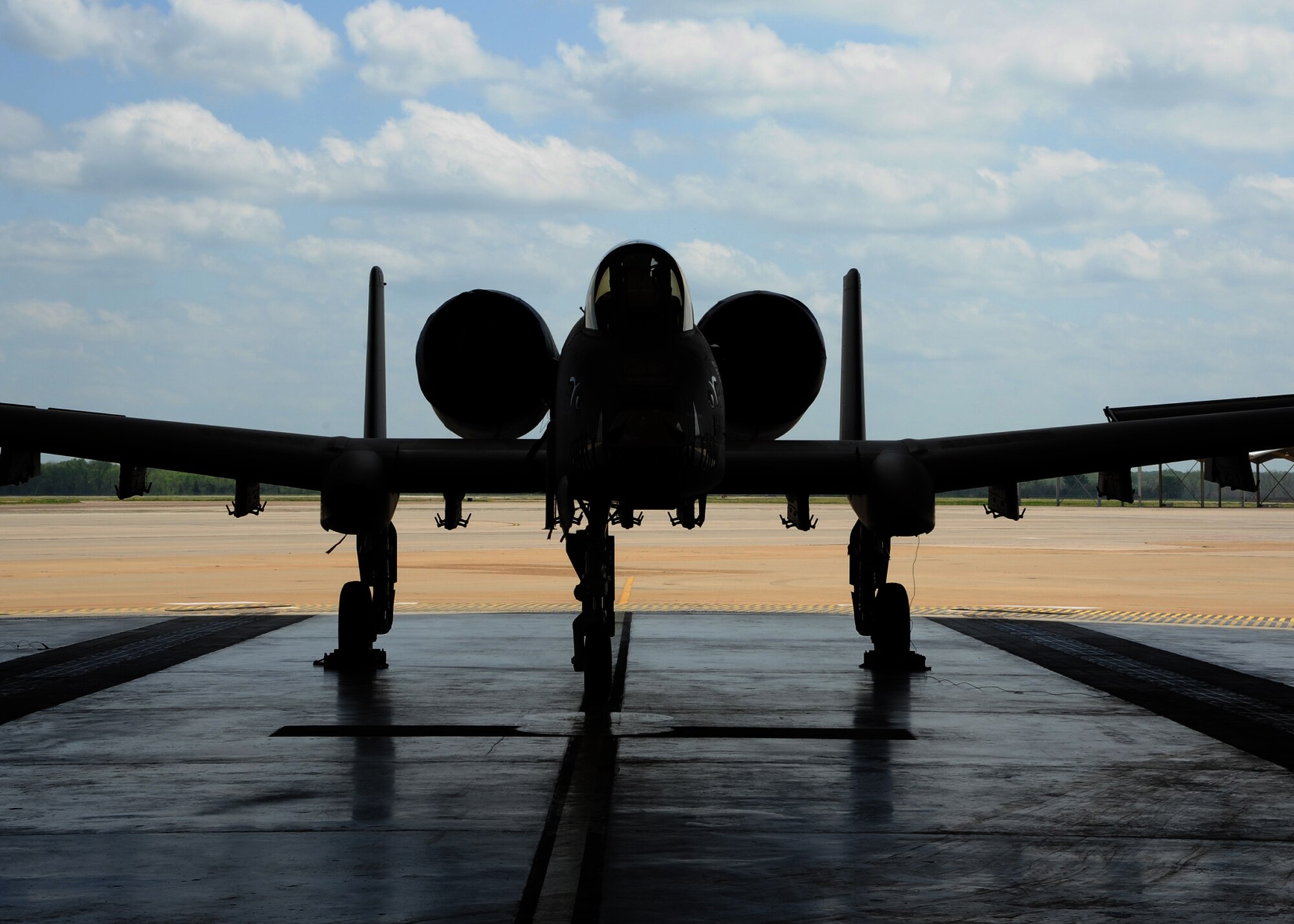An A-10 Thunderbolt II from the 307th Bomb Wing is on display at Barksdale Air Force Base, La., April 9. Members of the Air Force Scientific Advisory Board visited Barksdale AFB April 7-12 for their spring meeting and were able to take a static tour of the aircraft on base. (U.S. Air Force photo/Airman 1st Class Joseph A. Pagán Jr.)