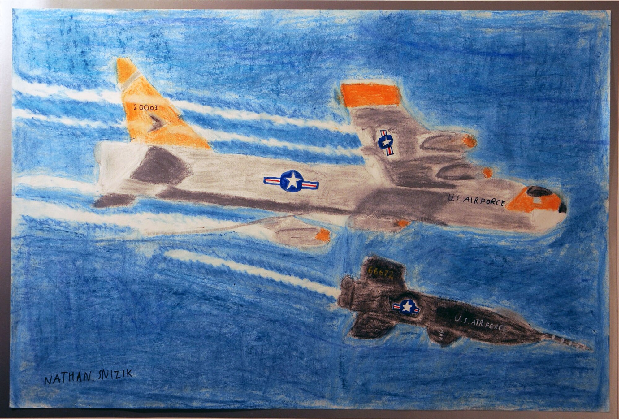 Nathan Snizik, Incarnation Catholic School, placed first in the Grades 2-3 category for the 2013 Student Aviation Art Competition.