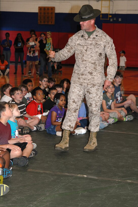 In conjunction with Month of the Military Child, Marine Corps Logistics Base Albany officials hosted a Little Leatherneck Boot Camp at the Thomason Gym, April 2. This event gave children, ages 5-13, an opportunity to participate in military-like activities and feel like a Marine for the day.