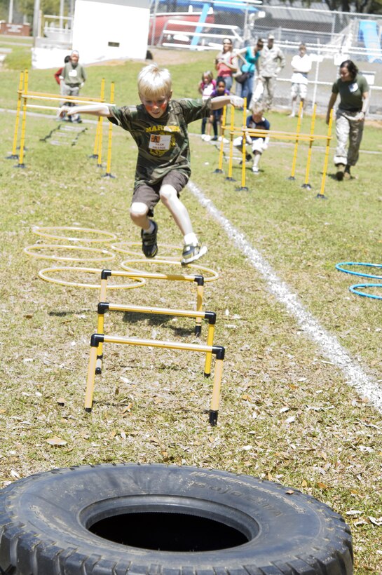 In conjunction with Month of the Military Child, Marine Corps Logistics Base Albany officials hosted a Little Leatherneck Boot Camp at the Thomason Gym, April 2. This event gave children, ages 5-13, an opportunity to participate in military-like activities and feel like a Marine for the day.