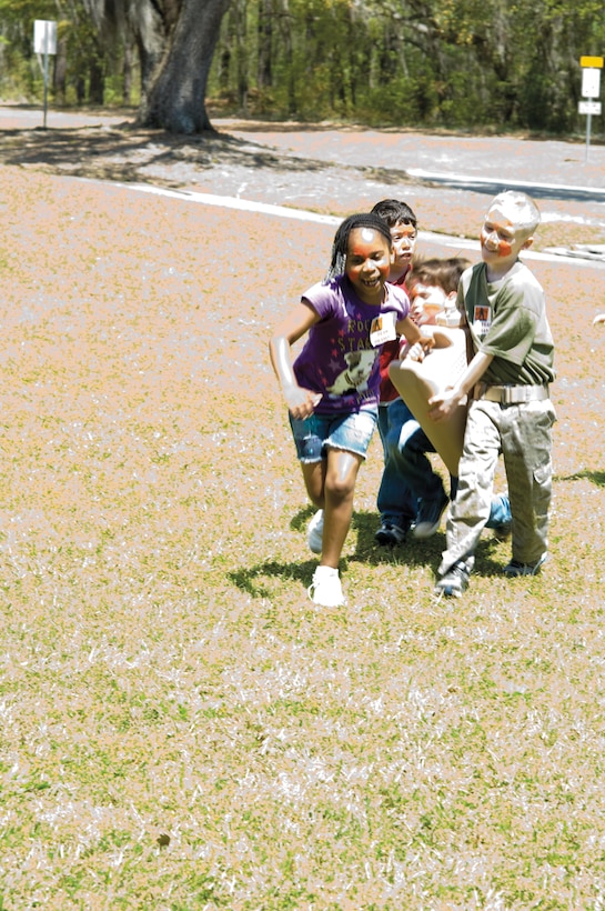 In conjunction with Month of the Military Child, Marine Corps Logistics Base Albany officials hosted a Little Leatherneck Boot Camp at the Thomason Gym, April 2. This event gave children, ages 5-13, an opportunity to participate in military-like activities and feel like a Marine for the day.