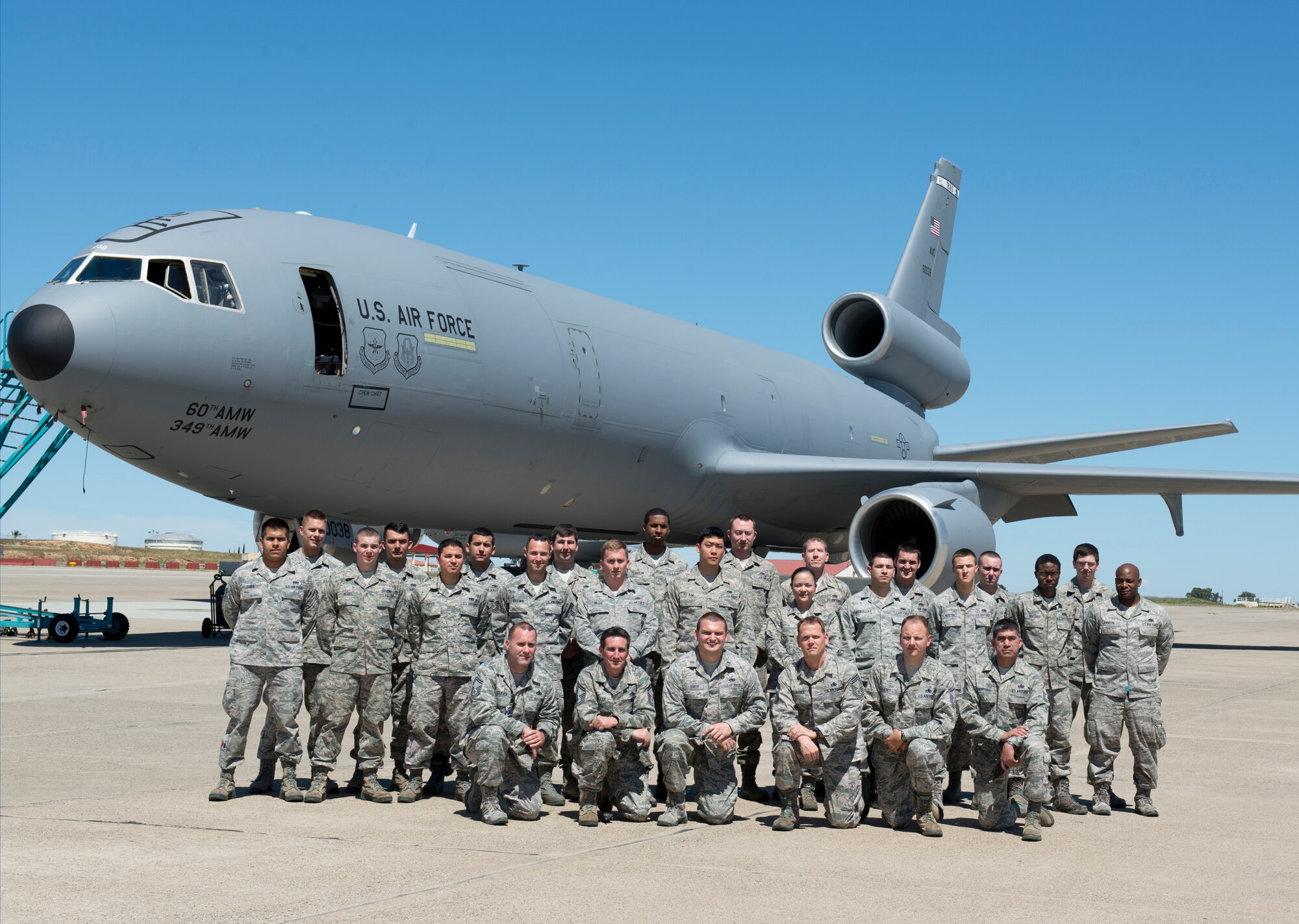 Maintainers with the 660th Aircraft Maintenance Squadron, make history at Travis  Air Force Base with a rare Black-Letter Initial KC-10 tanker mission. The black letter initial meant there was nothing wrong with the plane, no work orders were due and nothing needed to be fixed or replaced.