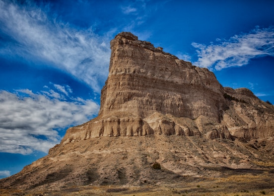 Looking west towards Eagle Rock from the Summit Road at Scotts Bluff National Monument, Neb. (U.S. Air Force photo by Matt Bilden)