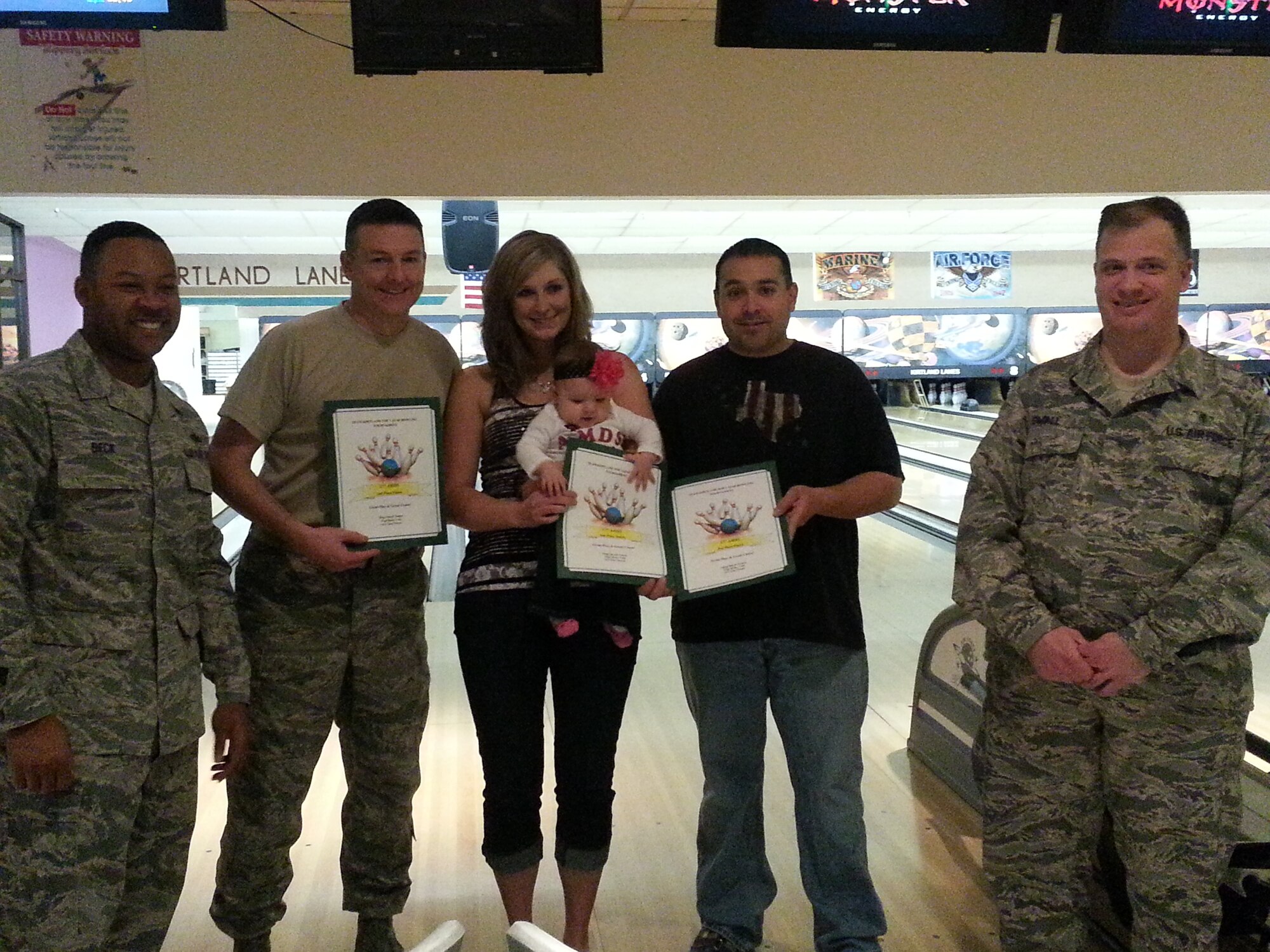377 AMDS team finished a close second in Kirtland AFB's Top 3 AFAF bowling tournament March 22.  