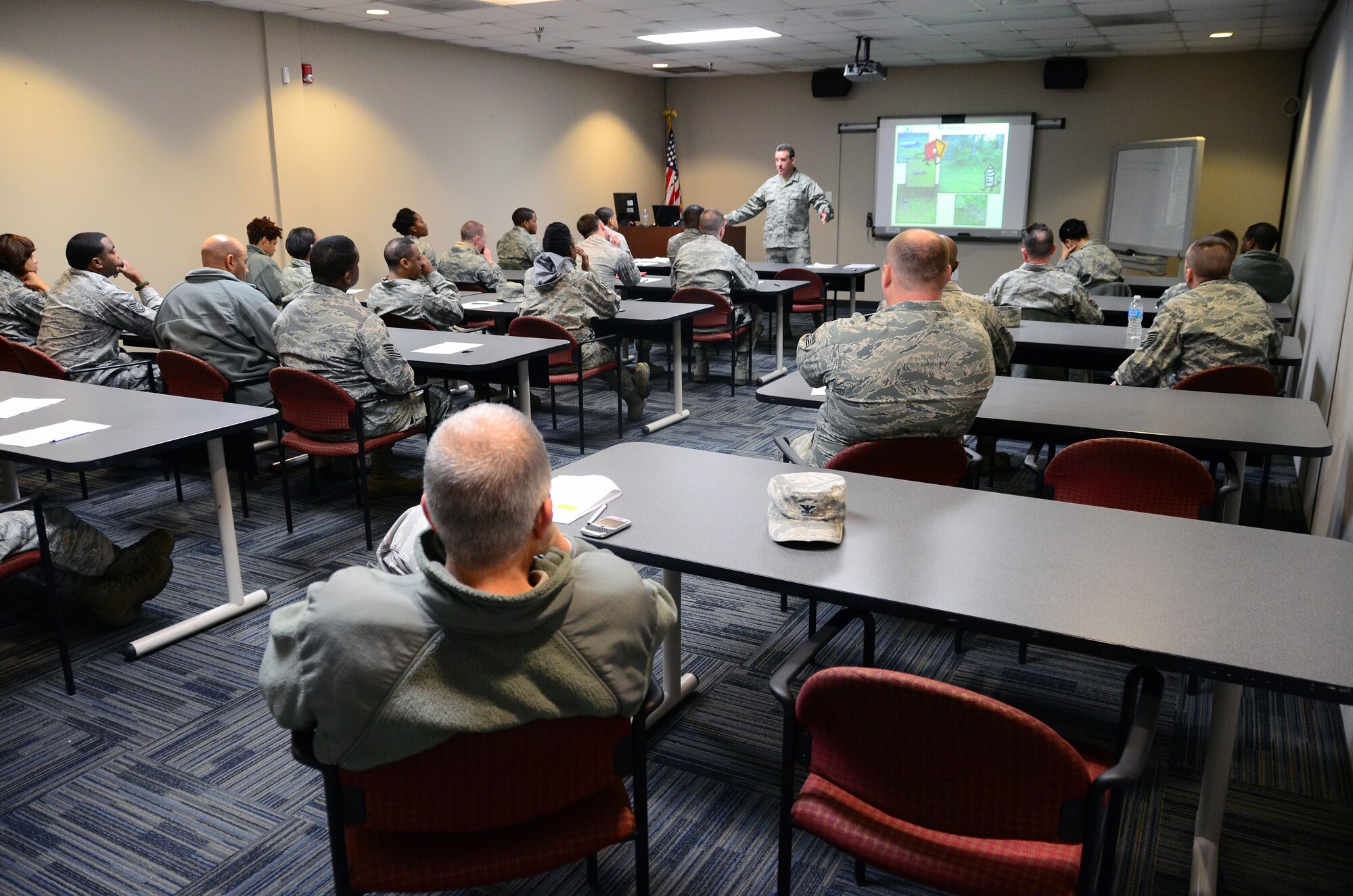 Airmen of the 94th Airlift Wing completed the second phase of preparations for an upcoming Operational Readiness Exercise Feb. 3 at the Transportation Proficiency Center on Dobbins Air Reserve Base. Sessions included classroom and practical application training. (U.S. Air Force photo/Senior Airman Elizabeth Van Patten)