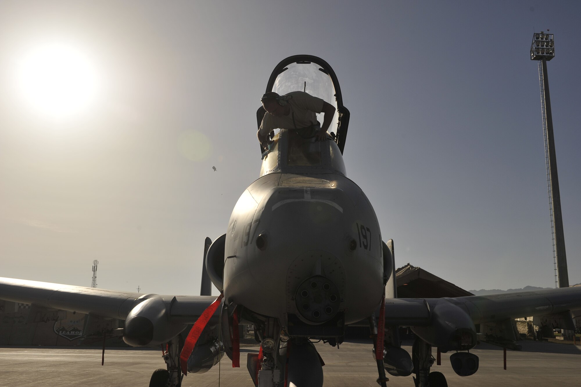 Staff Sgt. Sean Carroll, 455th Expeditionary Aircraft Maintenance Squadron crew chief, gives an A-10 Thunderbolt II a last cleaning before its 7,800 mile flight back to the 355th Fighter Wing at Davis-Monthan Air Force Base, Ariz., from Bagram Airfield, Afghanistan. This Thunderbolt II was one of the last to leave Bagram Airfield on April 14, 2013, after a six-month deployment flying more than 101,000 hours. (U.S. Air Force Photo/Master Sgt. Jun Kim)