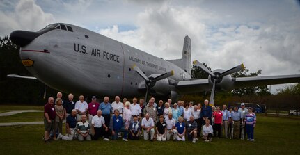 More than 50 retired and veteran officers and their spouses tour the C-124 Globemaster II April 11, 2013, at Joint Base Charleston – Air Base, S.C. The 3rd Military Airlift Squadron members were visiting for a reunion at JB Charleston. The group compared the older planes they flew to the new C-17 Globemaster III during a tour of the aircraft. Pilots from the 3rd MAS were stationed at Charleston Air Force Base from 1966 to 1973 and flew the C-141, C-124 and the C-5 Galaxy. (U.S. Air Force photo/Airman 1st Class Jared Trimarchi) 