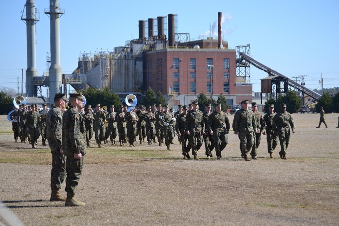 Colonel Shafer and Col Heritage in the reviewing area for Pass and Review during the change of command ceremony.