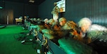 Soldiers train on the Engagement Skills Trainer 2000 at Mihail Kogalniceanu Airbase, Romania. Some 900 Soldiers are now in Romania, as part of Joint Task Force - East, to conduct training there with members of the Romanian military.