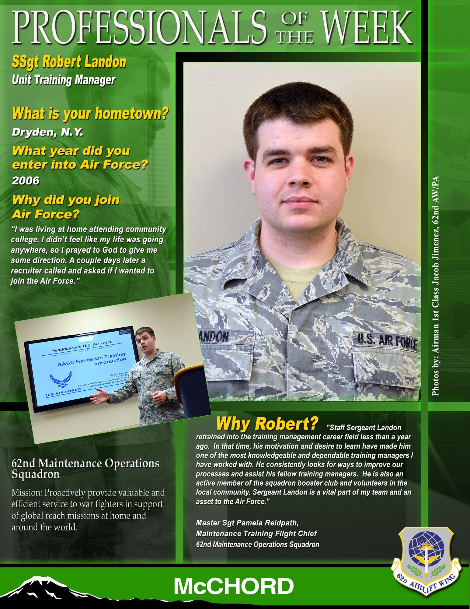 Staff Sgt. Robert Landon (U.S. Air Force graphic/Adamarie Lewis-Page)