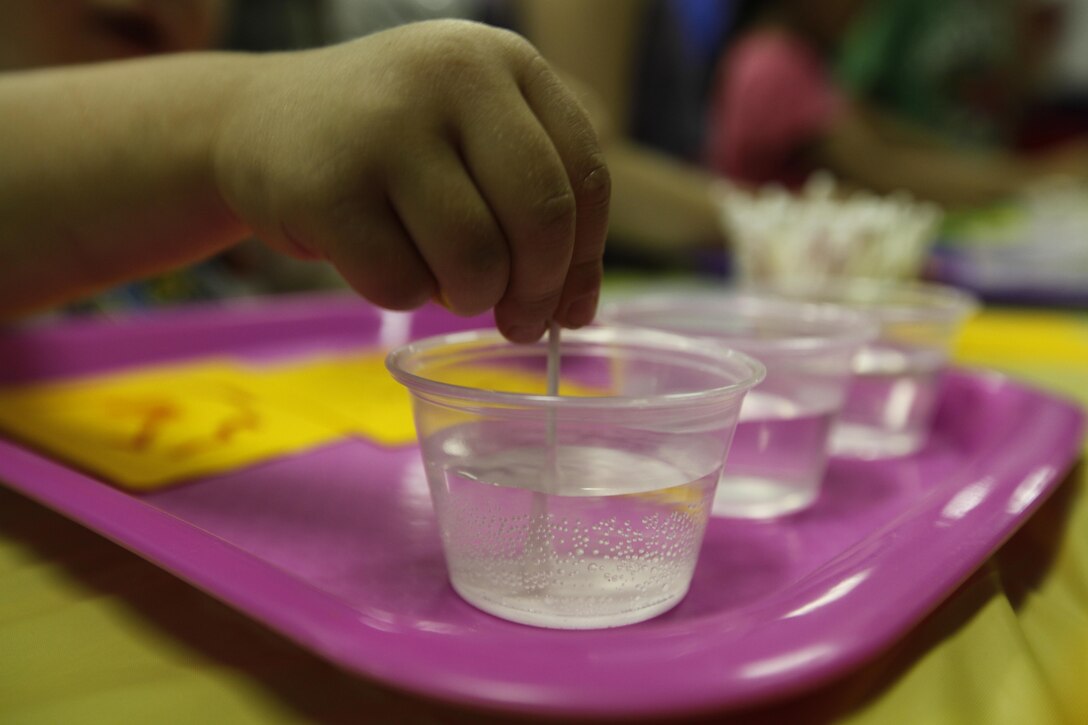 Marines with MWSS-271 participated in the Arthur W. Edwards elementary school's science fair as a part of the adopt a school program April 11. 