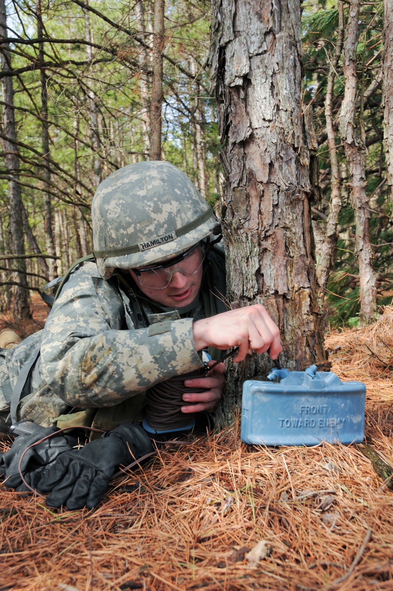 Reserve Officers’ Training Corps cadets from several universities participate in a training exercise during the Joint Field Training Exercise April 14-7, 2013, at Joint Base McGuire-Dix-Lakehurst, N.J. The JFTX was primarily designed to prepare third-year cadets for their upcoming capstone event this summer at Joint Base Lewis-McChord, Wash. (U.S. Army photo by Staff Sgt. Shawn Morris/Released)