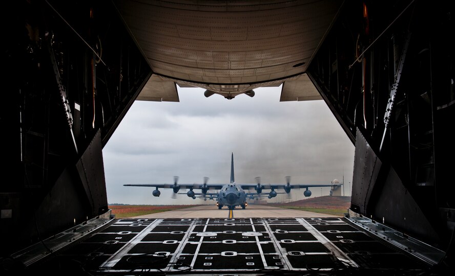MC-130E Combat Talon Is roll down the taxiway at Duke Field April 15 for their final sorties before retirement.  The last five Talons in the Air Force belong to the 919th Special Operations Wing and are scheduled to be retired at a ceremony April 25.  They will make one final flight to the “boneyard” at Davis-Monthan Air Force Base, Ariz., by the end of the fiscal year.  (U.S. Air Force photo/Tech. Sgt. Samuel King Jr.)