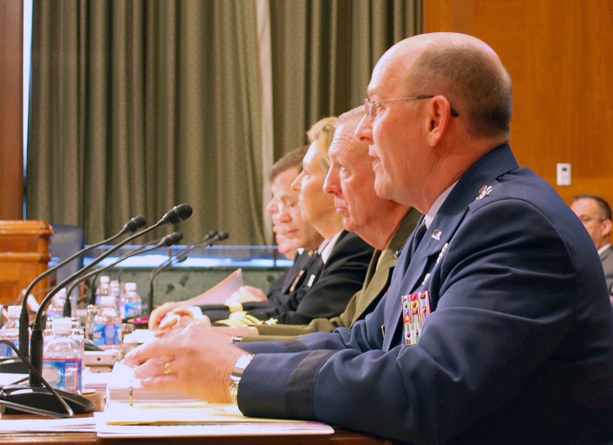 Lt. Gen. James F. Jackson testifies during a hearing of the U.S. Senate Committee on Appropriations Subcommittee on Defense April 17, 2013 on Capitol Hill in Washington, D.C. Reserve Component leaders testified to the committee about the FY14 President's Budget request. The proposed budget has about $5 billion to fund Air Force Reserve requirements. This includes the operation and training of 34 wings, funds 102,212 flying hours, maintains 362 aircraft, and provides for the readiness of 71,400 Citizen Airmen. Jackson is the chief of the Air Force Reserve. (U.S. Air Force photo/Col. Bob Thompson)