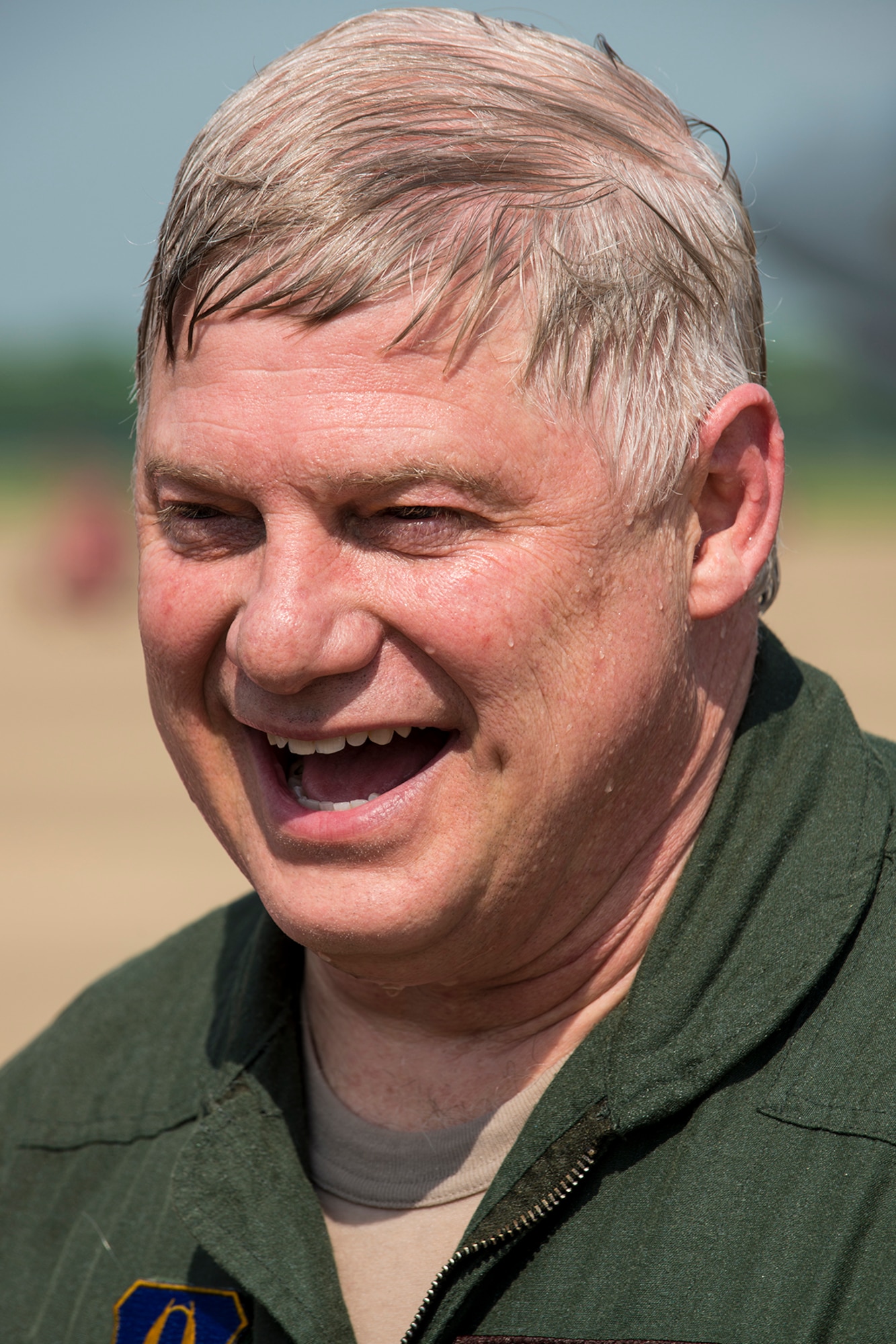 U.S. Air Force Lt. Col. Rick Holt after returning from his last flight in a B-52H Stratofortress, April 16, 2013, Barksdale Air Force Base, La. Holt is retiring from the Air Force Reserve after serving more than 28 years and with a total of 5,472 flying hours in the B-52. (U.S. Air Force photo by Master Sgt. Greg Steele/Released)