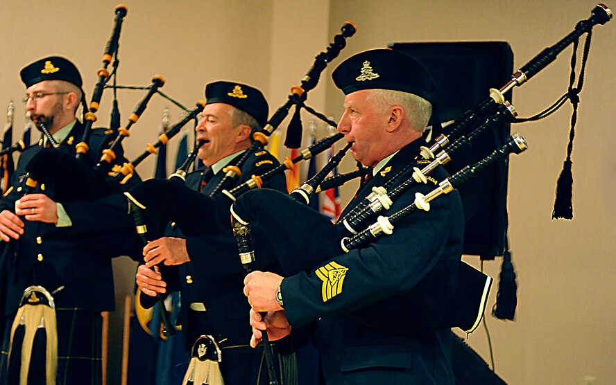 MINOT, N.D. -- The International Military Ball took place at the Holiday Inn Riverside in Minot, April 13. The ball offered Team Minot an opportunity to share a night of fellowship and fun while visiting members of the Canadian military. The night’s events included fine dining, a gift, live entertainment and guest speakers from the local community. The ball is held every year as a way to strengthen the bonds of friendship and trust between the Air Force and its allies to the North. (U.S. Air Force photo/Airman 1st Class Stephanie Ashley)