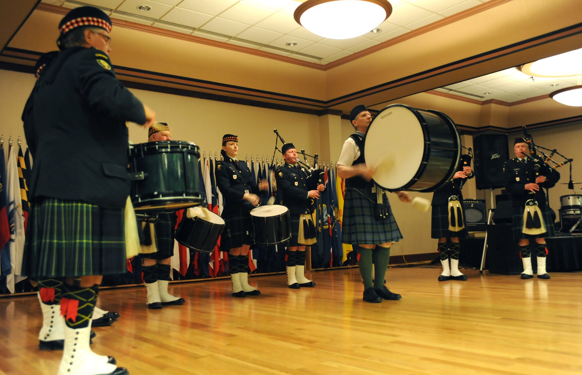 MINOT, N.D. -- The International Military Ball took place at the Holiday Inn Riverside in Minot, April 13. The ball offered Team Minot an opportunity to share a night of fellowship and fun while visiting members of the Canadian military. The night’s events included fine dining, a gift, live entertainment and guest speakers from the local community. The ball is held every year as a way to strengthen the bonds of friendship and trust between the Air Force and its allies to the North. (U.S. Air Force photo/Airman 1st Class Stephanie Ashley)