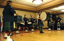 MINOT, N.D. -- The International Military Ball took place at the Holiday Inn Riverside in Minot, April 13. The ball offered Team Minot an opportunity to share a night of fellowship and fun while visiting members of the Canadian military. The night’s events included fine dining, a gift, live entertainment and guest speakers from the local community. The ball is held every year as a way to strengthen the bonds of friendship and trust between the Air Force and its allies to the North. (U.S. Air Force photo/Airman 1st Class Stephanie Ashley)