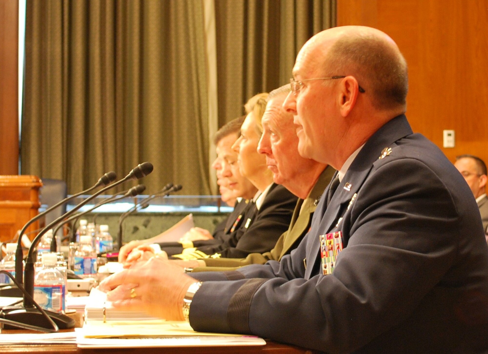 Lieutenant General James F. Jackson, chief of Air Force Reserve testifies during a hearing of the U.S. Senate Committee on Appropriations Subcommittee on Defense on Capitol Hill, April 17.  Reserve Component leaders testified to the committee about the FY14 President’s Budget request.  The proposed budget has about $5 billion to fund Air Force Reserve requirements. This includes the operation and training of 34 wings, funds 102,212 flying hours, maintains 362 aircraft, and provides for the readiness of 71,400 Citizen Airmen. (U.S. Air Force photo/Col. Bob Thompson)