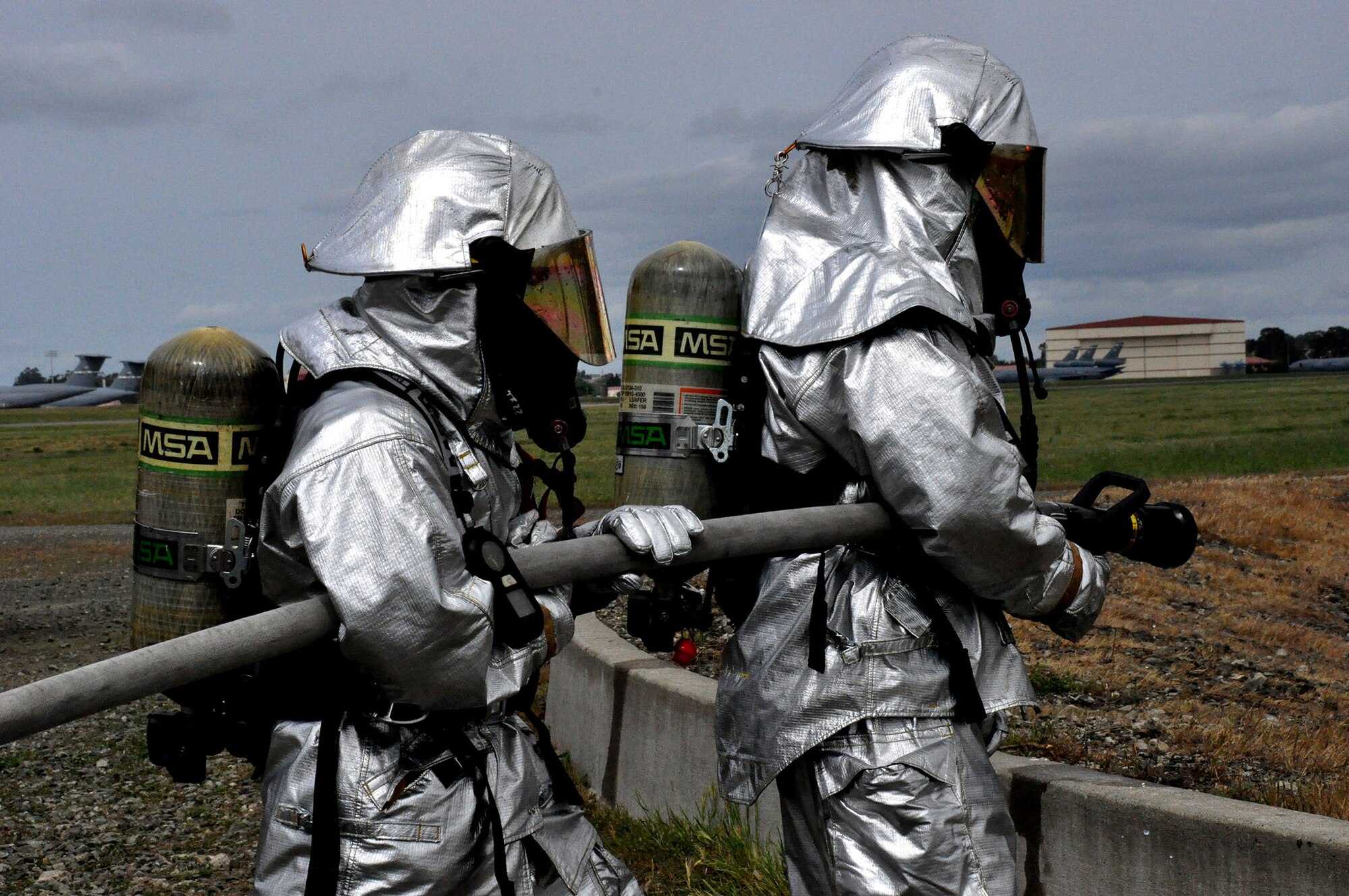 TRAVIS AIR FORCE BASE, Calif. -- Airmen Creating Airpower - 349 CES firefighters. (U.S. Air Force photo / Senior Airman Amelia Leonard)