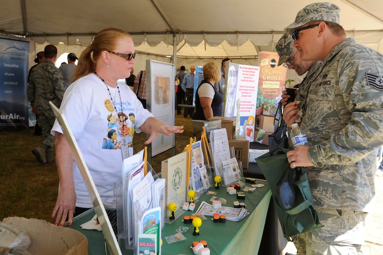 VANDENBERG AIR FORCE BASE, Calif. – Military members and families visited the information booths during the 13th annual Earth Day event here Thursday, April 18, 2013. Celebrated by millions of people on April 22, Earth Day promotes awareness and appreciation for the environment. (U.S. Air Force photo/Airman Yvonne Morales)