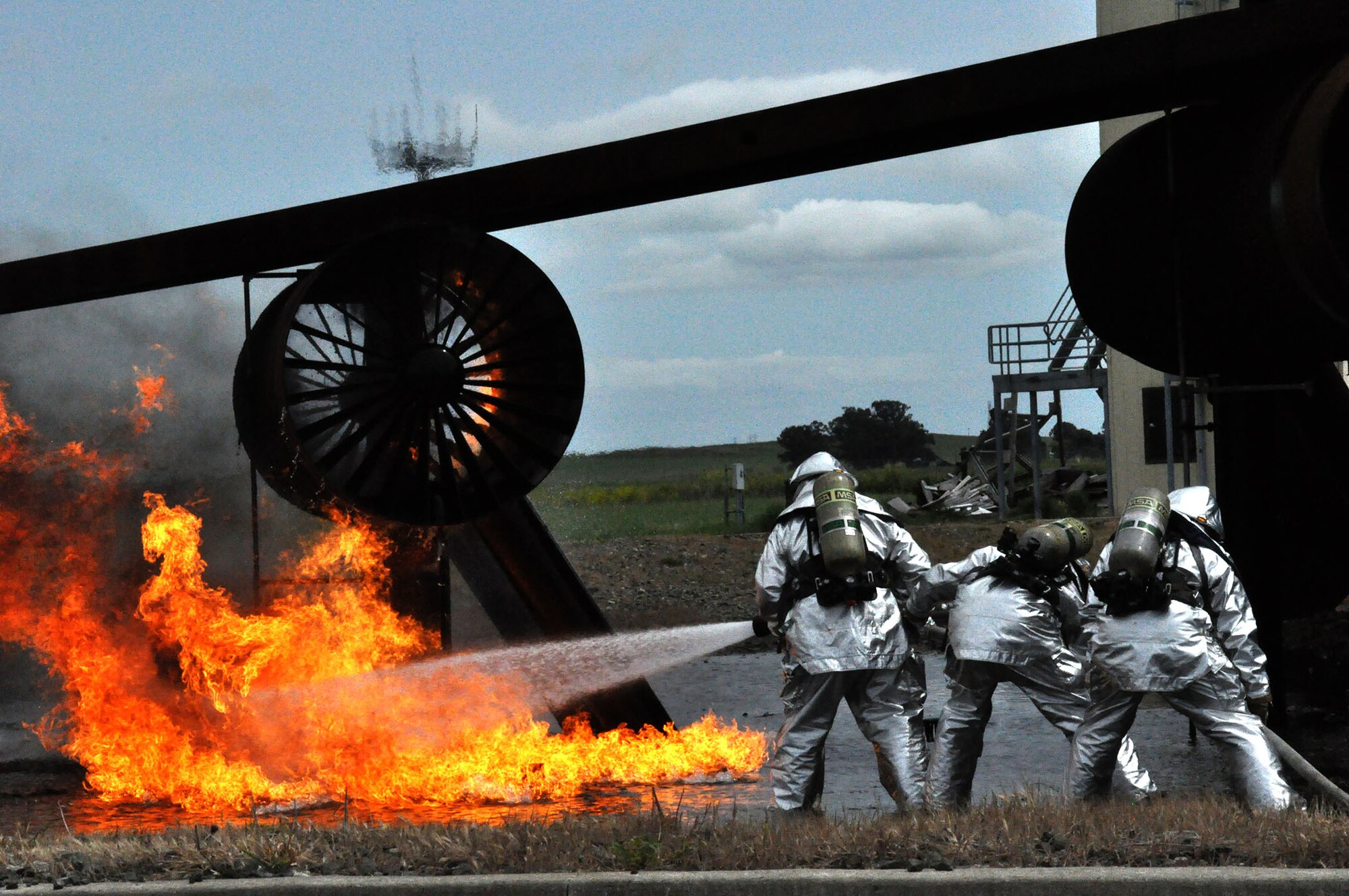 TRAVIS AIR FORCE BASE, Calif. -- Airmen Creating Airpower - 349 CES firefighters. (U.S. Air Force photo / Senior Airman Amelia Leonard)