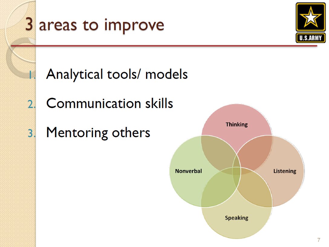 Slide illustrating lessons from CES course: three areas to improve.