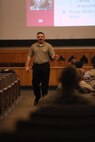 An instructor with the Marines Corps Violence Prevention Program, speaks about the dangers of radicalism during a violence prevention class aboard Camp Lejeune, N.C., April 17, 2013. The program began as a result of workplace violence on military installations to reduce the number of incidents. 