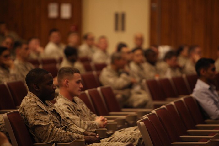 Marines take part in the Marine Corps Violence Prevention Program during a safety course aboard Camp Lejeune, N.C., April 17, 2013. The program started as a response to violent crimes committed on military installations in recent years.