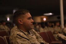 A Marine listens to instructors with the Marine Corps Violence Prevention Program during a safety course aboard Camp Lejeune, N.C., April 17, 2013. Marines participated in the training, which was designed to prevent acts of workplace violence.