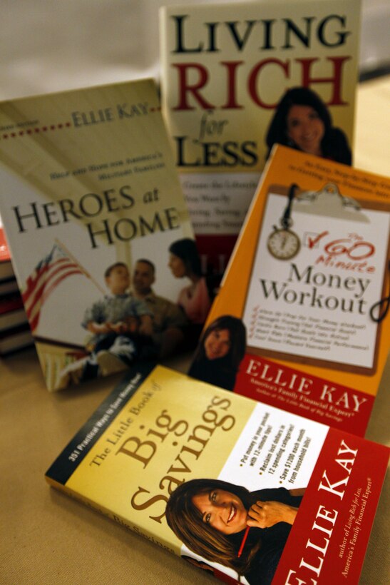 Ellie Kay gave a motivational presentation and signed copies of her books during the Live, Laugh and Learn event at the Del Mar Beach Resort here April 19. The tour features motivational presentations, book signing and author meet-and-greet events for military wives. Kay has been a military spouse for 25 years, is a mother seven and is the author of 15 books, including “The Sixty Minute Money Workout,” “Living Rich for Less” and “Heroes at Home.”
