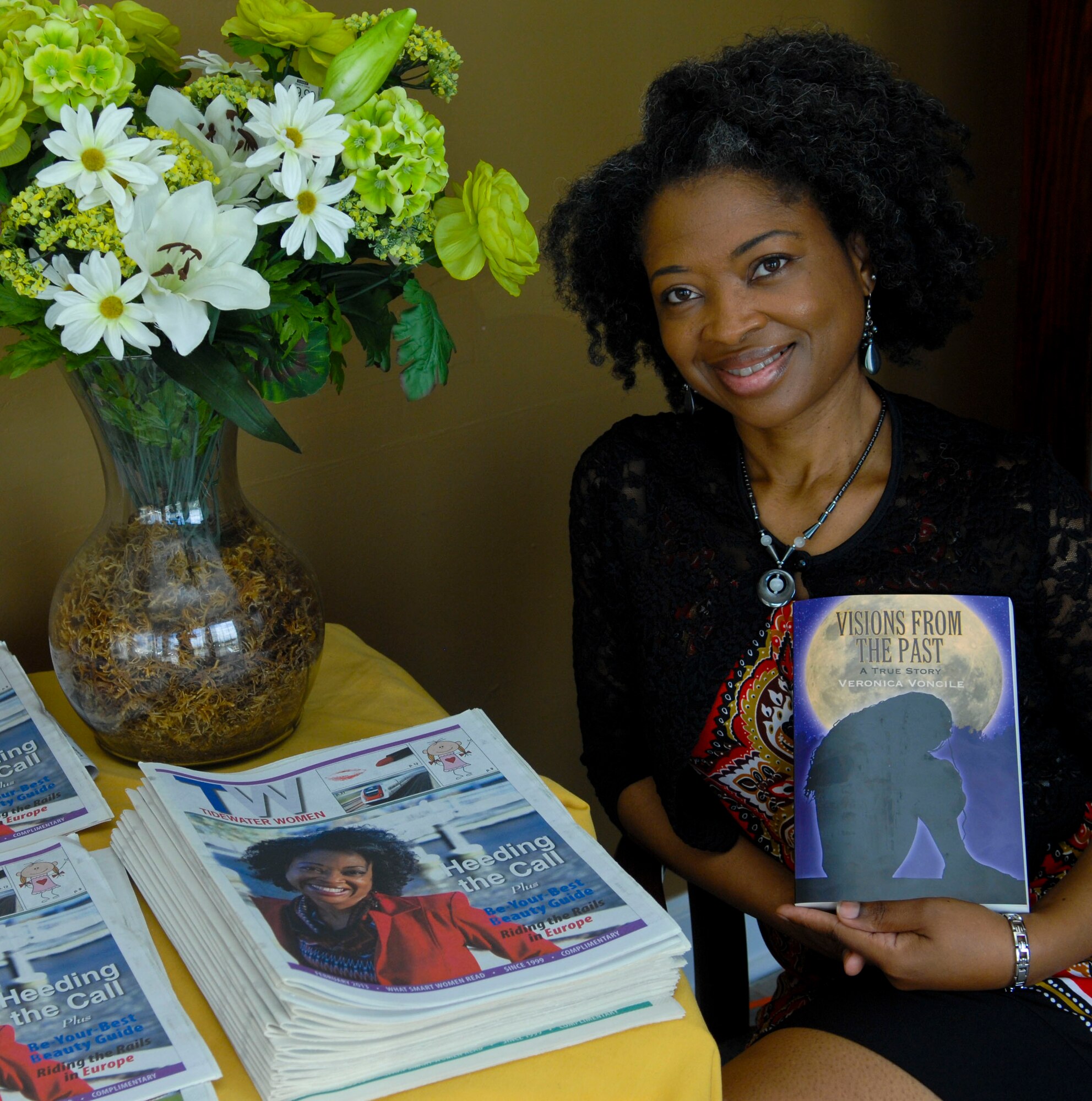 Veronica Thomas, a child abuse survivor, chronicled her past in a book in order to come to terms with her abuse. Thomas shares her tale with different groups, hoping to have other survivors step out and share their stories. (U.S. Air Force photo by Airman 1st Class Austin Harvill/Released)