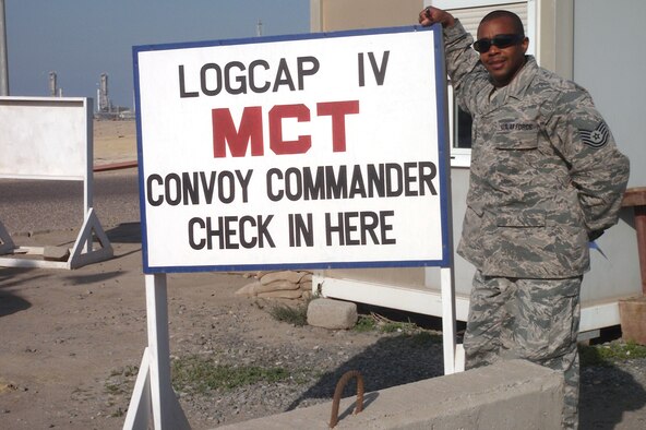 Master Sgt. Ernest Harrison, 386th Expeditionary Logistics Readiness Squadron, at the U.S. Army Logistics Civil Augmentation Program port Southwest Asia Apr 16, 2013. Harrison saved the Air Force $348K when he found a misplaced U-30 Aircraft Tow Tractor that mistakenly dropped off the inventory list during changeover with his predecessor. (Courtesy photo)