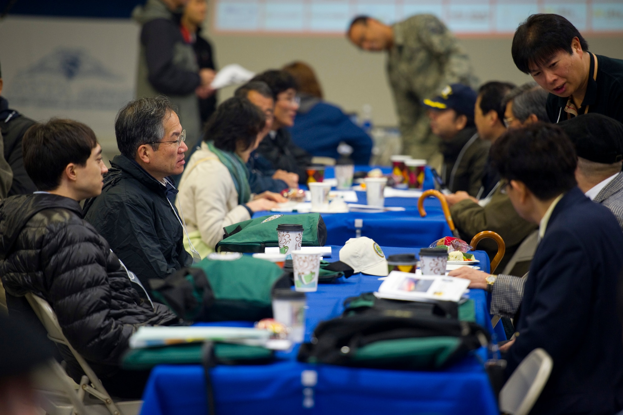 YOKOTA AIR BASE, Japan – Local Japanese pilots attend the Mid-Air Collision Avoidance Fly-in Conference at Yokota Air Base, Japan, April 21, 2013. The MACA conference is designed to give local pilots a better understanding of Yokota’s flight and approach control operations and leads to a safer flying environment across the Kanto Plain. (U.S. Air Force photo by Staff Sgt. Chad C. Strohmeyer/Released)