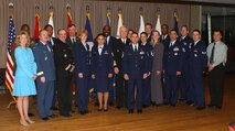 Back row (left to right): Sgt. Maj. Frye, Capt. Harding, Lt. Gen. Inge (USNORTHCOM deputy commander), TSgt. Sanders, Admiral Keating; Ms. Crump, Capt. Bortiatynski, A1C Mason and SMSgt. Earley; front row (left to right) Ms. Irvin, LGen Findley (NORAD deputy commander)Lt. Everett, Capt. Montgomery, TSgt. Thell, SMSgt. Diaz, MSgt. Guidry, Ms. Rockne, TSgt. Isabelle, SA Reeves and Mr. Morales.   Photo by TSgt. Lawrence Holmes