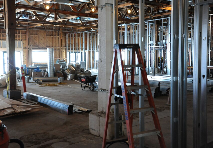 Construction efforts continue on the event center in an ongoing effort to increase quality of life for servicemembers and their families April 15, 2013, at Fairchild Air Force Base, Wash.The event center is scheduled to open by the end of 2013. (U.S.Air Force photo by Senior Airman Samantha Krolikowski)