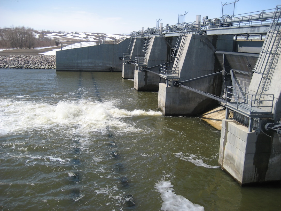 Releases from Lake Darling Dam, estimated at 320 cfs, on April 23, 2013.