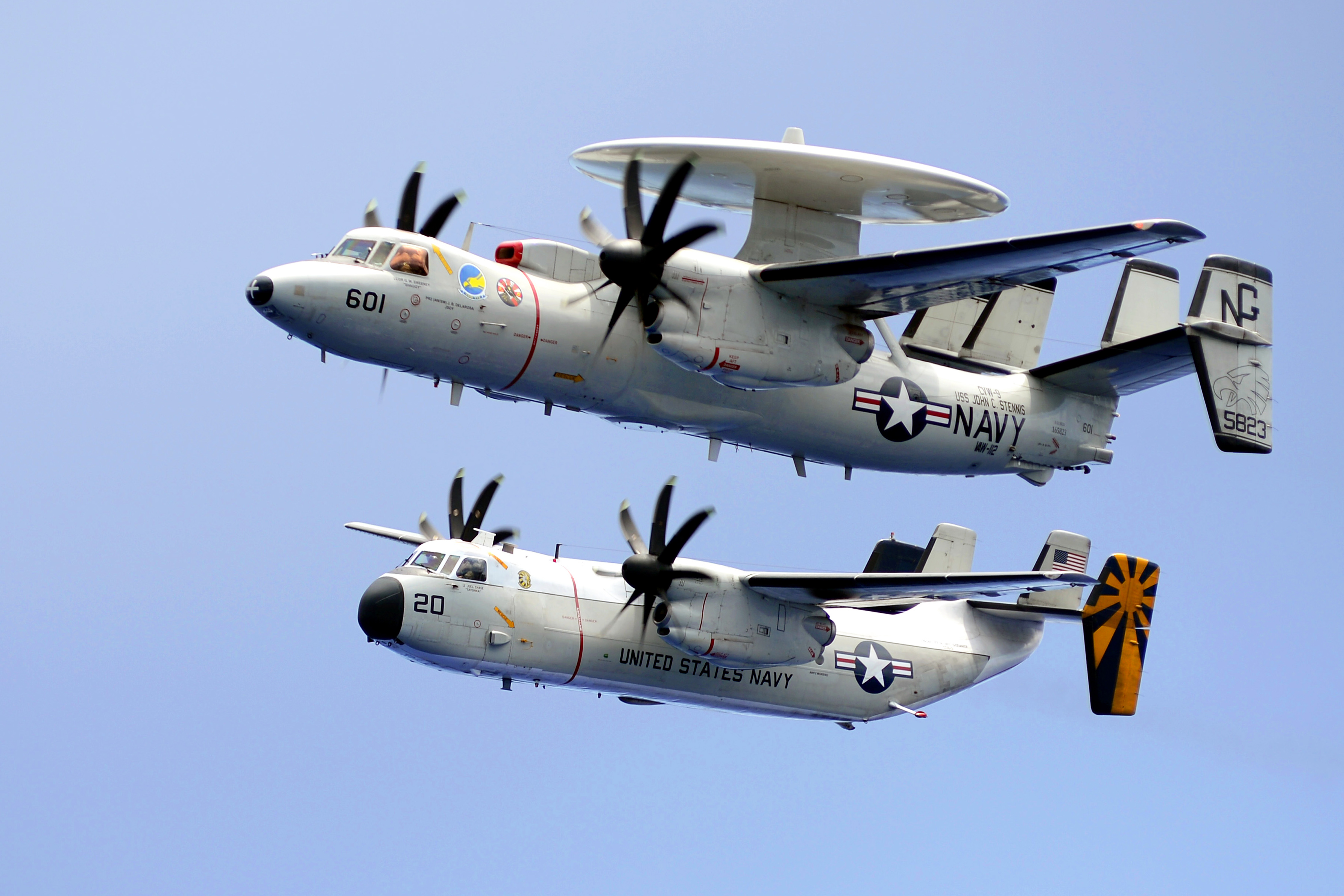 An E 2c Hawkeye Top Assigned To Airborne Early Warning Squadron 112 And A C 2a