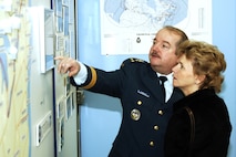 Lt.-Gen. Eric A. Findley, NORAD deputy commander, and his wife, Carla, tour the Canadian NORAD Museum following the museum’s opening Feb. 22. Photo by Tech. Sgt. Devin Fisher 