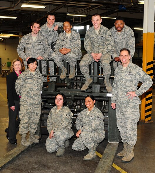 MINOT AIR FORCE BASE, N.D. -- The 5th LRS’ Traffic Management Office, Outbound Freight, Packing & Crating section is the focal shipping point for Minot Air Force Base. This 11-member team ensures NWRM, MICAP’S, 2-lvl Maintenance and classified items are packaged, processed and expedited via contracted carriers for all cargo leaving Minot.  They also fabricate crates and secure devices that are critical during aircraft engine, weapon, ammunition & hazardous cargo shipments. (Photo courtesy of the Command Chief’s Office)